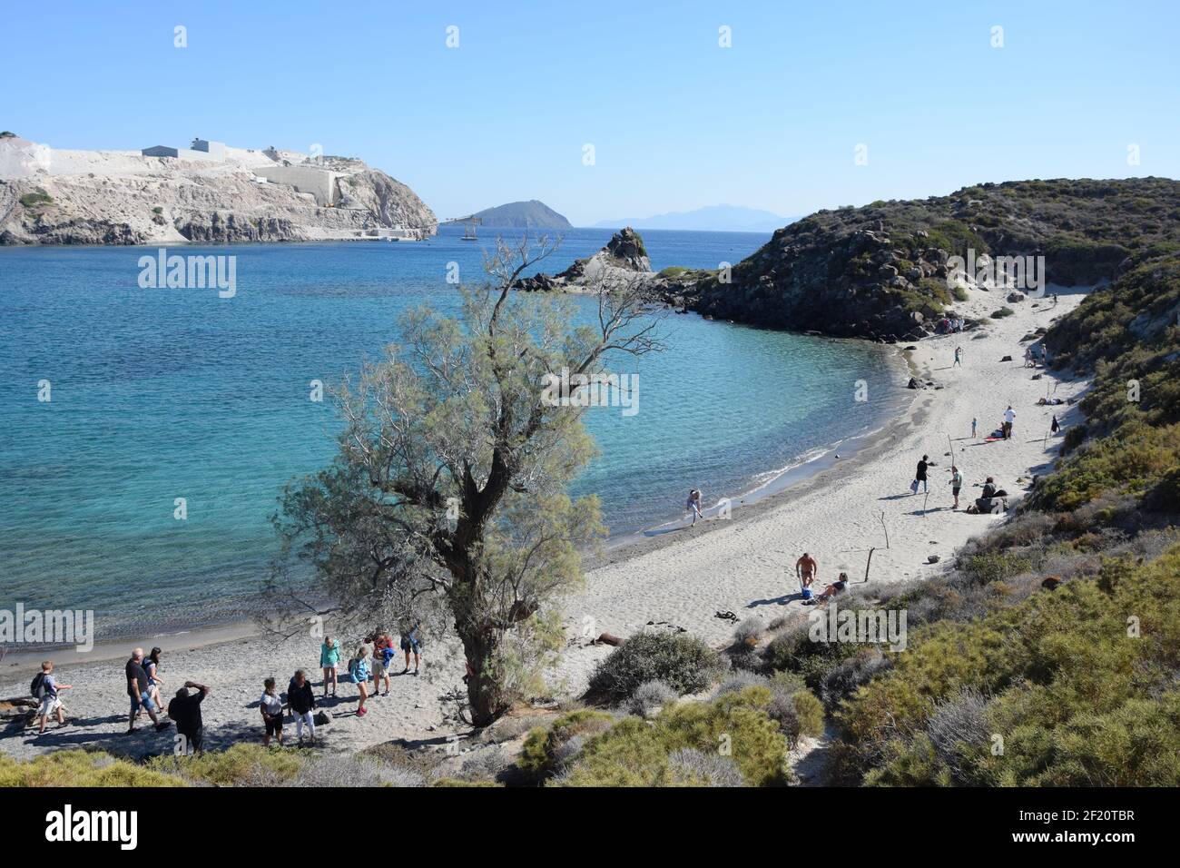 Plage d'Agios Antonios Banque D'Images