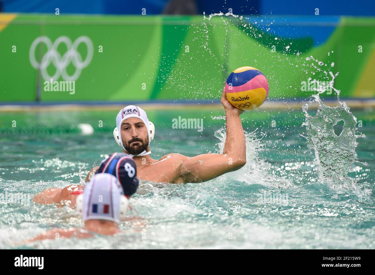 Ugo Crousillat en action dans Water-Polo hommes pendant les Jeux Olympiques  RIO 2016, Water Polo,