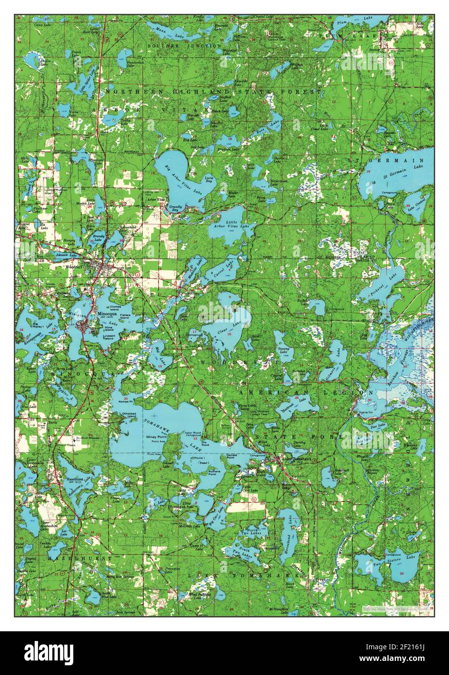 Minocqua, Wisconsin, carte 1966, 1:62500, États-Unis d'Amérique par Timeless Maps, données U.S. Geological Survey Banque D'Images