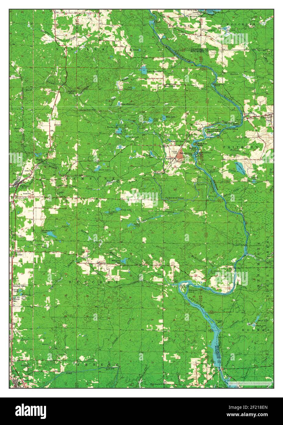 Pembine, Wisconsin, carte 1963, 1:62500, États-Unis d'Amérique par Timeless Maps, données U.S. Geological Survey Banque D'Images