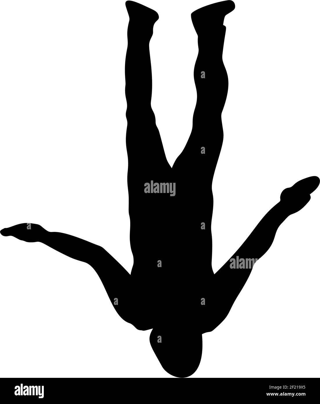 Parachutiste dans l'illustration de silhouette de vecteur de vol isolée ...