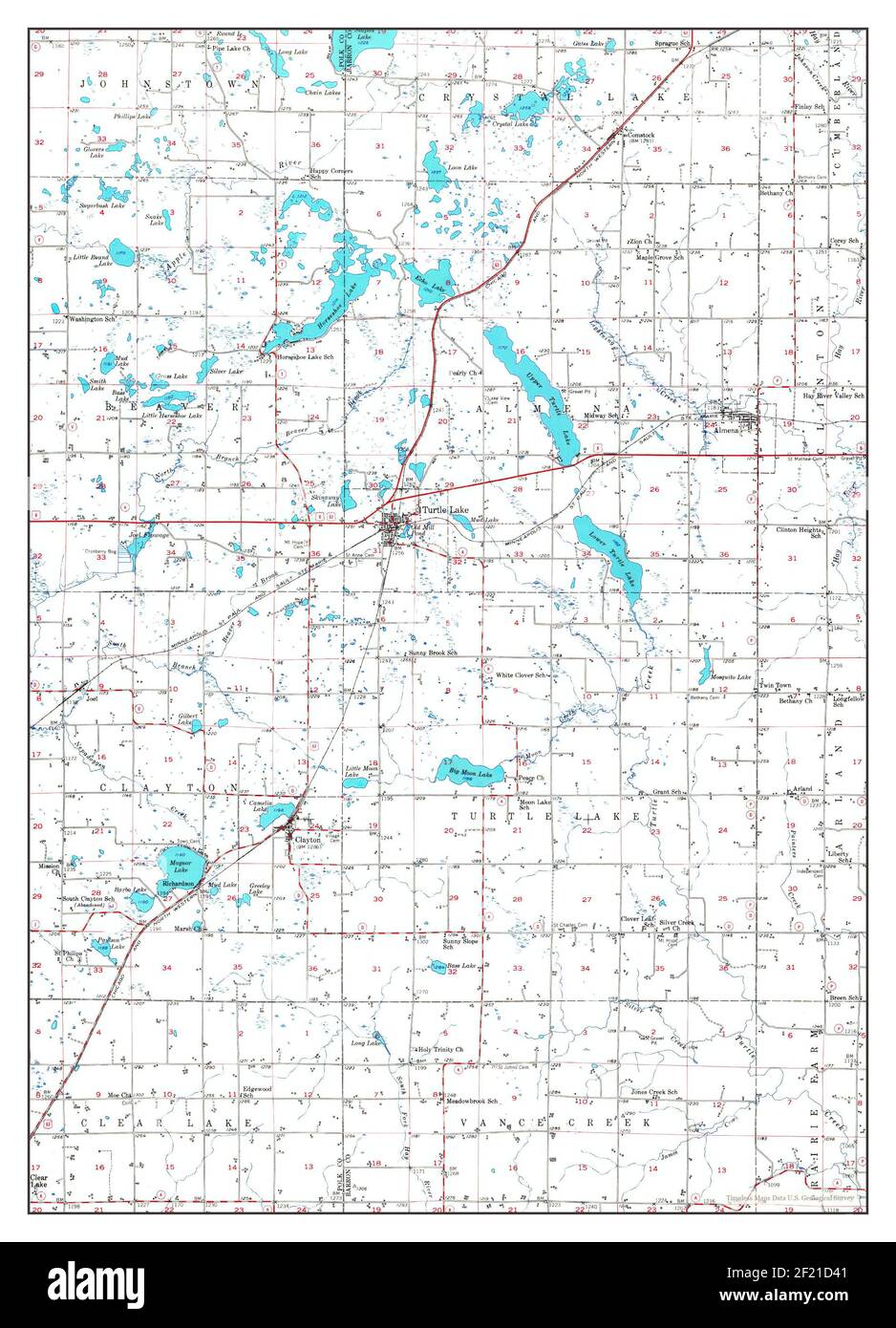Carte du lac tortue wisconsin Banque de photographies et d’images à