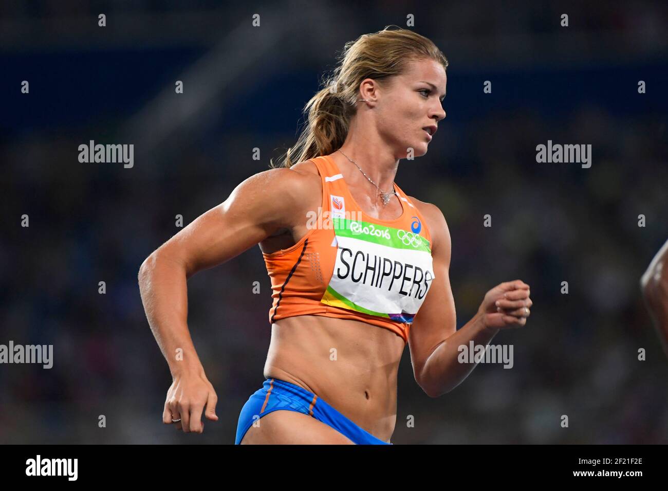 Dafne Schippers (NED) 200 m de femmes pendant les Jeux Olympiques RIO 2016,  Athlétisme, le 16 août 2016, à Rio, Brésil - photo Julien Crosnier / KMSP /  DPPI Photo Stock - Alamy