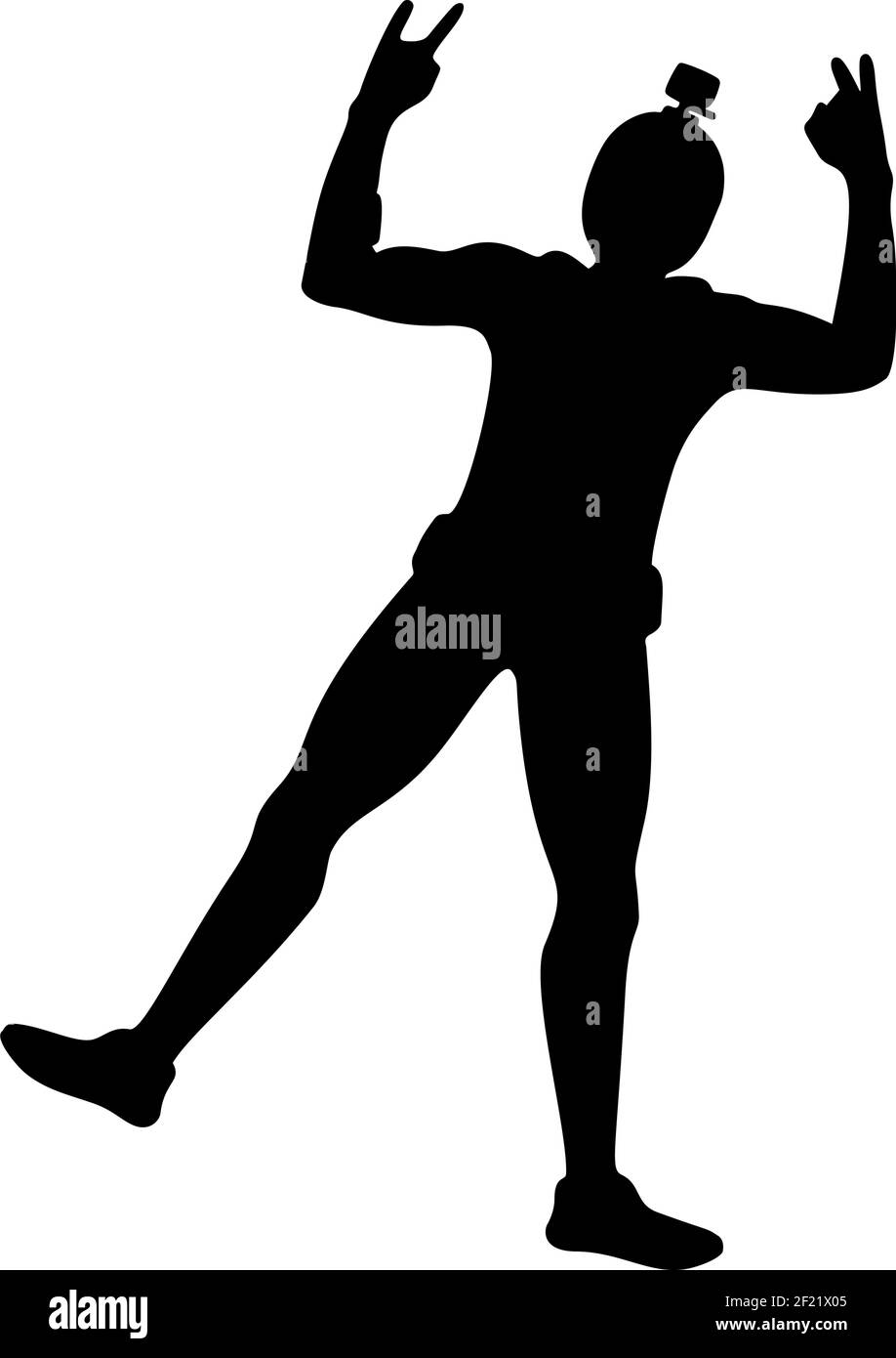 Parachutiste dans l'illustration de silhouette de vecteur de vol isolée ...