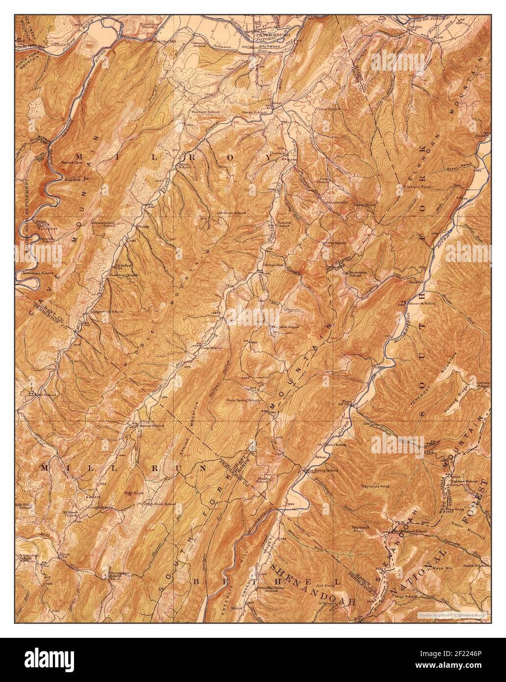 Carte de la virginie occidentale de petersbourg Banque d'images