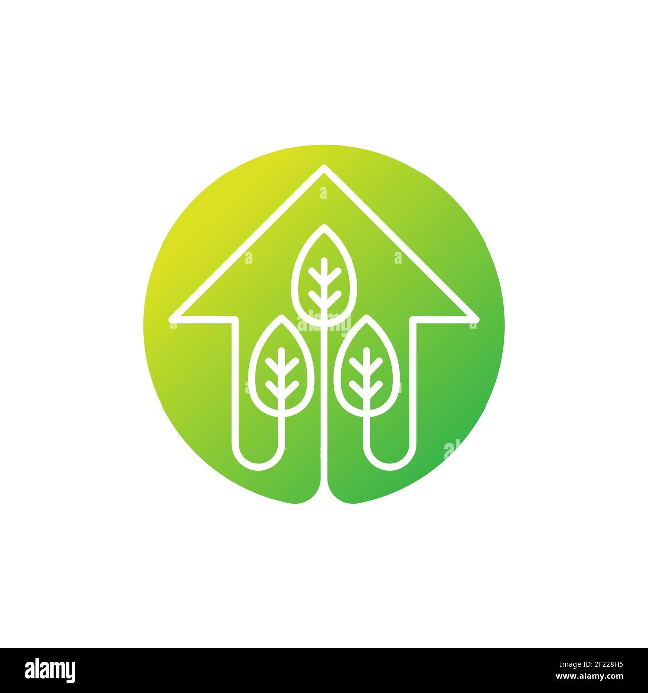 Logo Green Eco Home icône illustration du design Vector. Modèle de vecteur de conception d'icône de logo Ecology Home. Design tendance Eco Smart House vector Icon Illustration de Vecteur