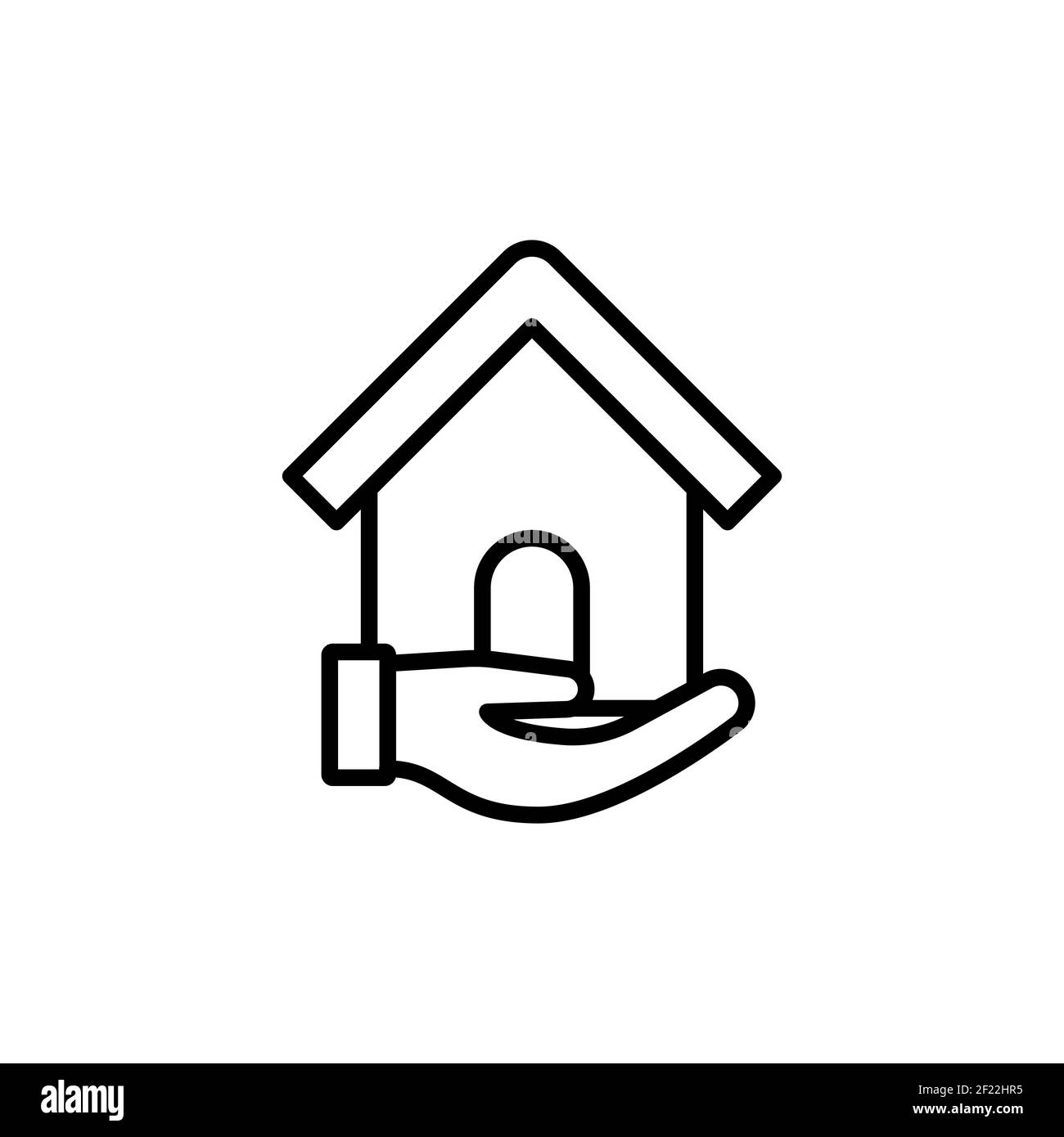 Accueil avec main logo icône illustration du design vectoriel. Accueil avec main logo Icon design concept pour la maison, l'immobilier, le bâtiment, l'appartement, la construction Illustration de Vecteur