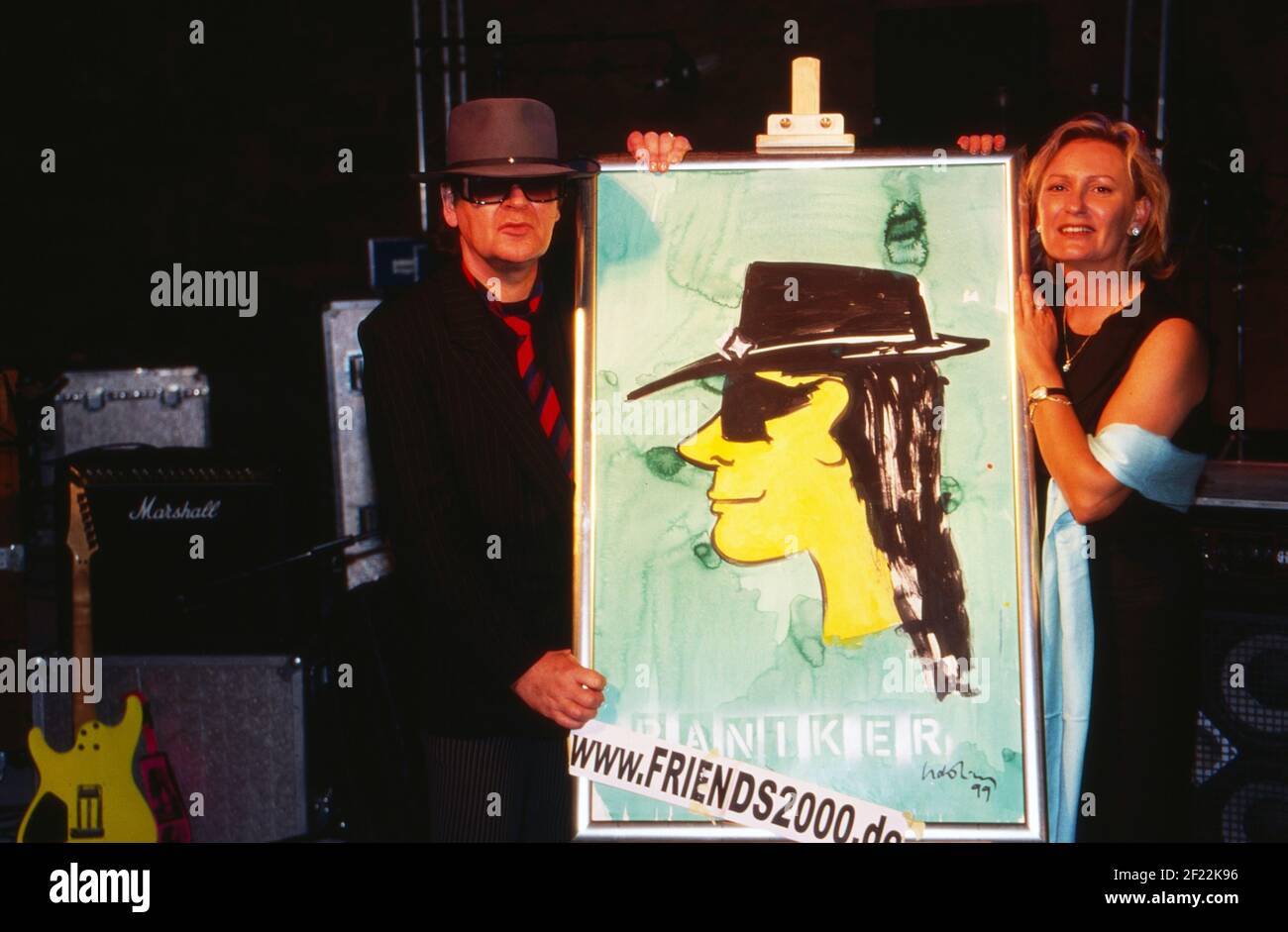 Amis 2000, Benefizgala zugunsten von UNICEF auf Mallorca, Espagnol 2000, Mitwirkende: Udo Lindenberg, Sabine Christiansen Banque D'Images