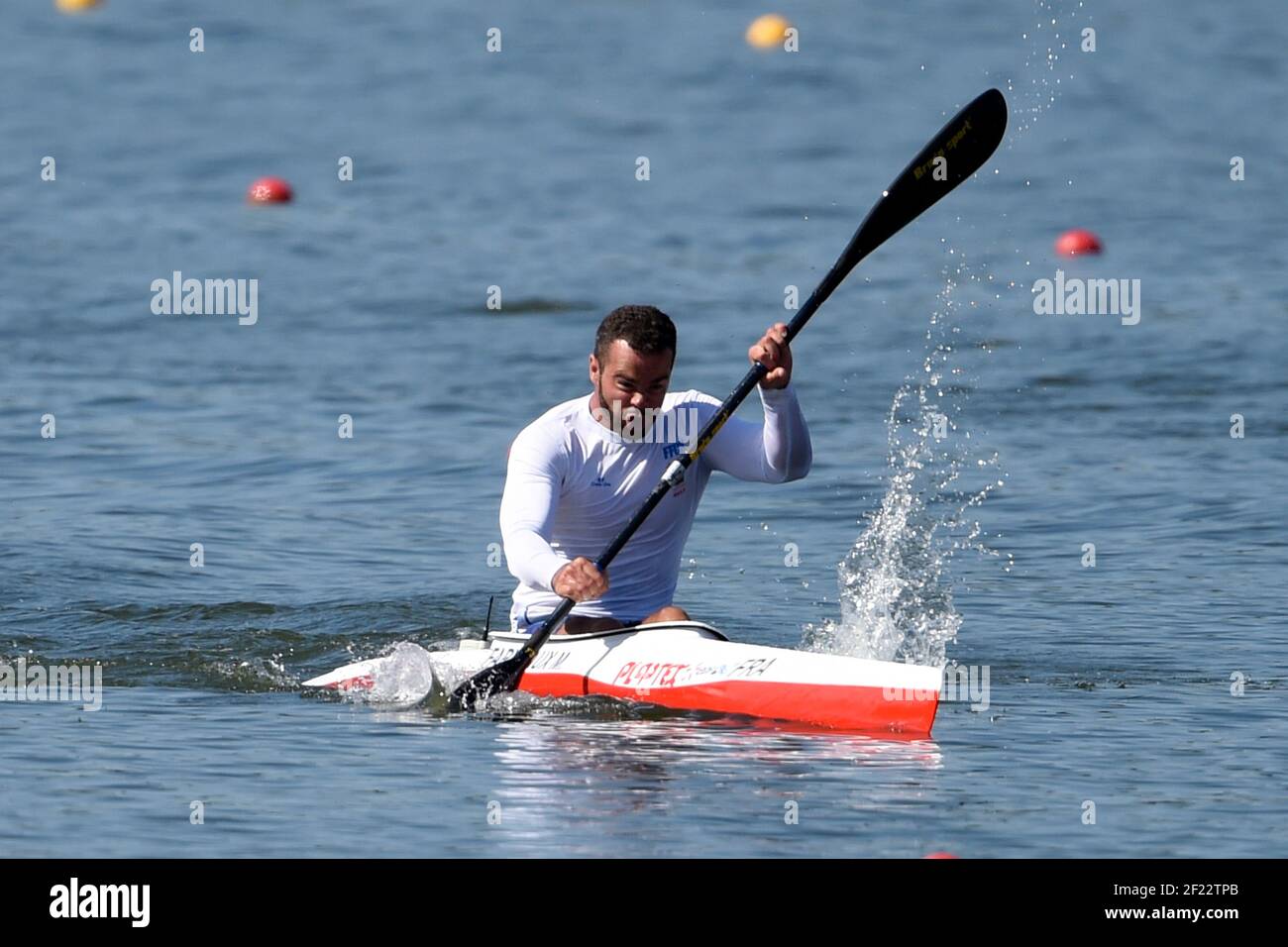 Martin Farineaux, de France, participe à KL3 Men 200 m lors des Championnats du monde de sprint de canoë 2017 à Racice, République Tchèque, jour 1, 23 août 2017 - photo Jean-Marie Hervio / KMSP / DPPI Banque D'Images