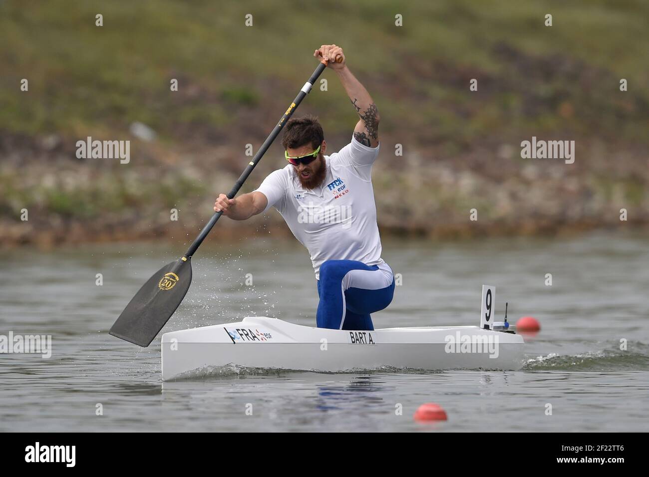 Adrien Bart de France participe en C1 Men 1000 m lors des Championnats du monde de Sprint Canoe 2017 d'ICF à Racice, République Tchèque, jour 4, 26 août 2017 - photo Jean-Marie Hervio / KMSP / DPPI Banque D'Images