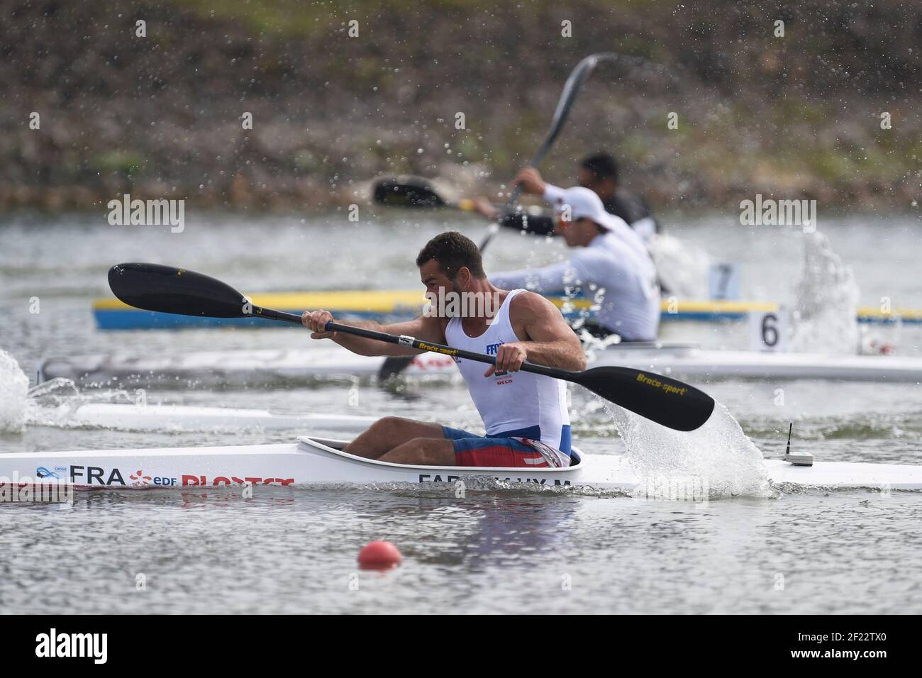 Martin Farineaux, de France, participe à KL3 Men 200m lors des Championnats du monde de sprint de canoë 2017 à Racice, République Tchèque, jour 4, 26 août 2017 - photo Jean-Marie Hervio / KMSP / DPPI Banque D'Images