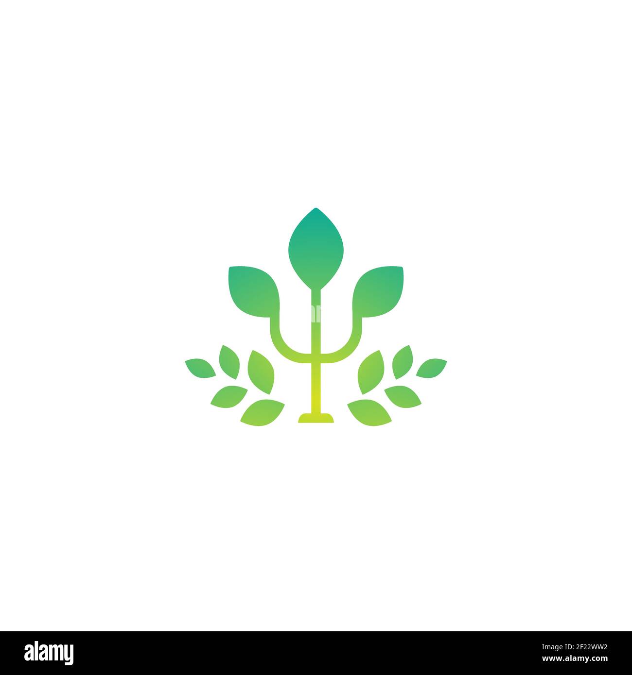 Vert grec lettre psi avec feuille. Logo de neuropsychologie et de psychologie isolé sur blanc. Concept de psychothérapie. Illustration vectorielle Illustration de Vecteur