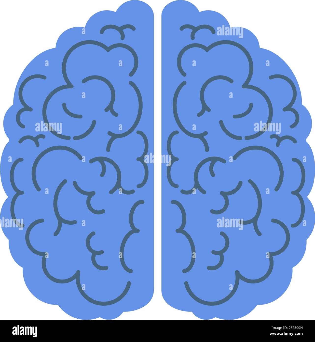 Icône cerveau. Vue de dessus, vue latérale. Esprit, créativité et connaissance. Illustration de Vecteur