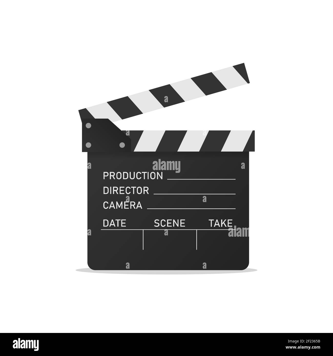 clapper de film isolé sur fond blanc. Ouvrir le panneau de la gaine. Illustration vectorielle EPS 10 Illustration de Vecteur