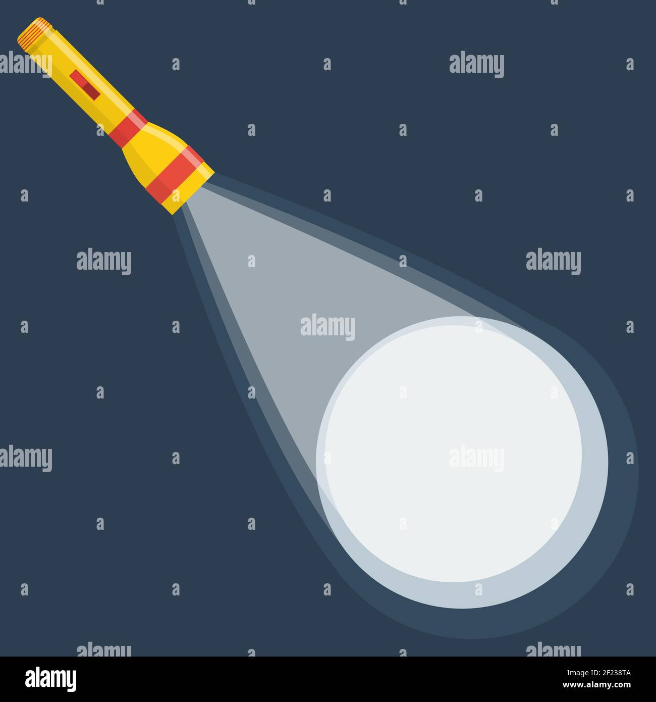 Icône de lampe de poche sur fond de nuit Illustration de Vecteur