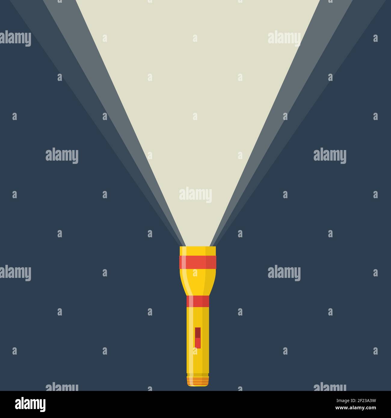 Icône de lampe de poche sur fond de nuit Illustration de Vecteur