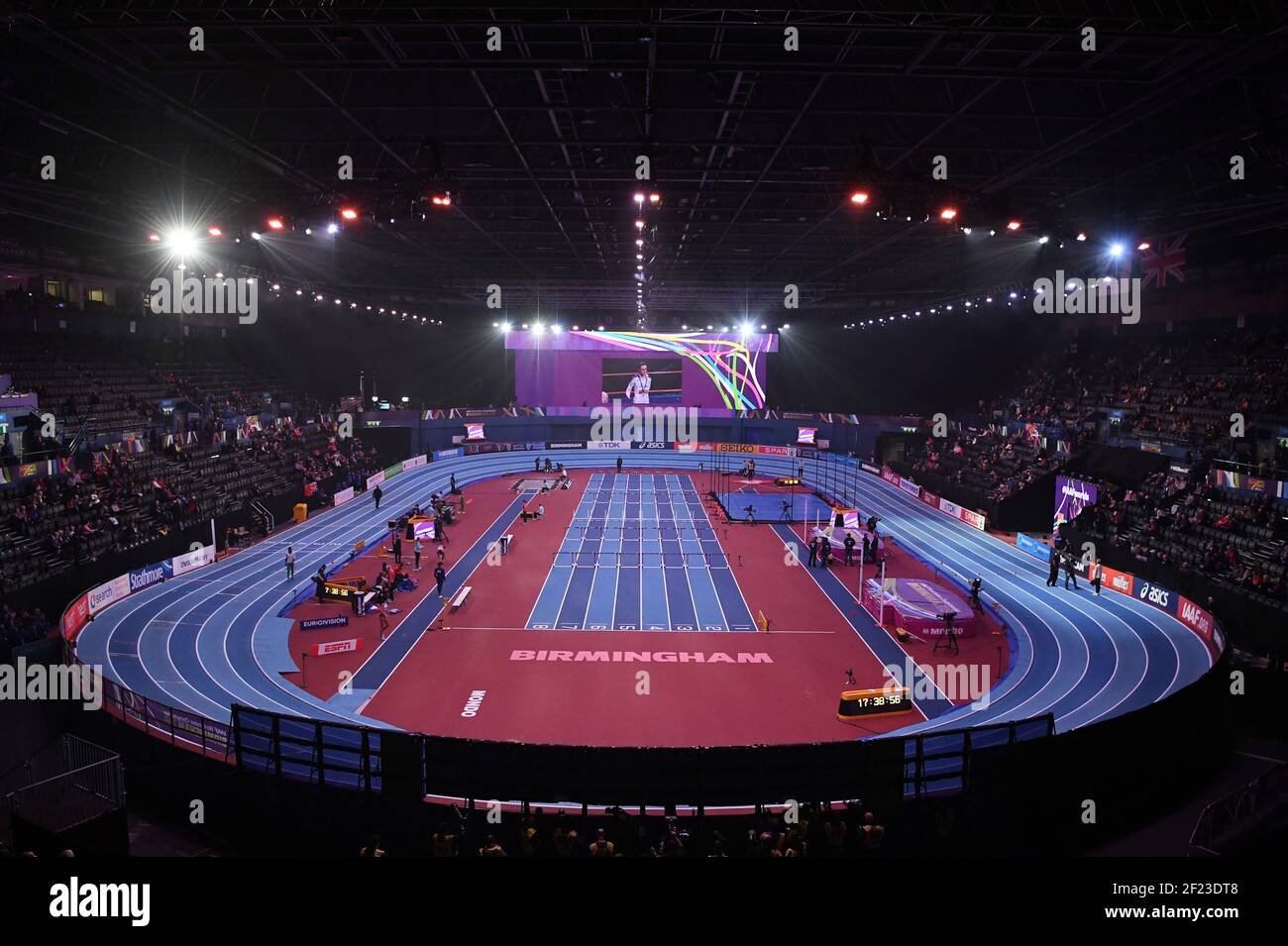 Vue générale de Birmingham Artena lors des Championnats du monde d'intérieur Athlétisme 2018 de l'IAAF, à Birmingham, Grande-Bretagne, 2e jour le 2 mars 2018 - photo Stephane Kempinaire / KMSP / DPPI Banque D'Images