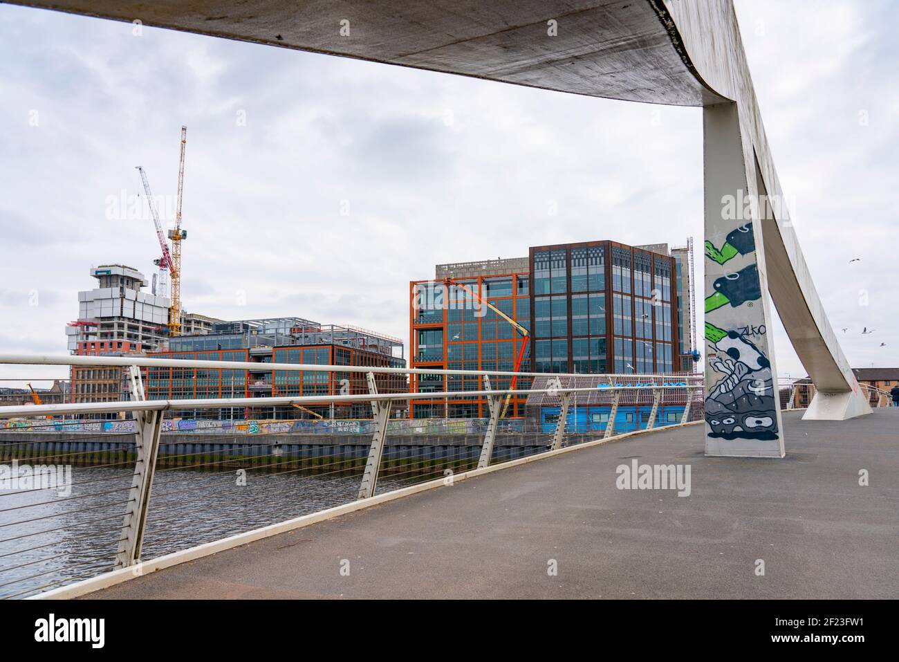 Les bâtiments Wellcroft et Tradescroft du nouveau campus de Barclays Glasgow sont en construction à Buchanan Wharf Tradeston, Glasgow, Écosse, Royaume-Uni Banque D'Images