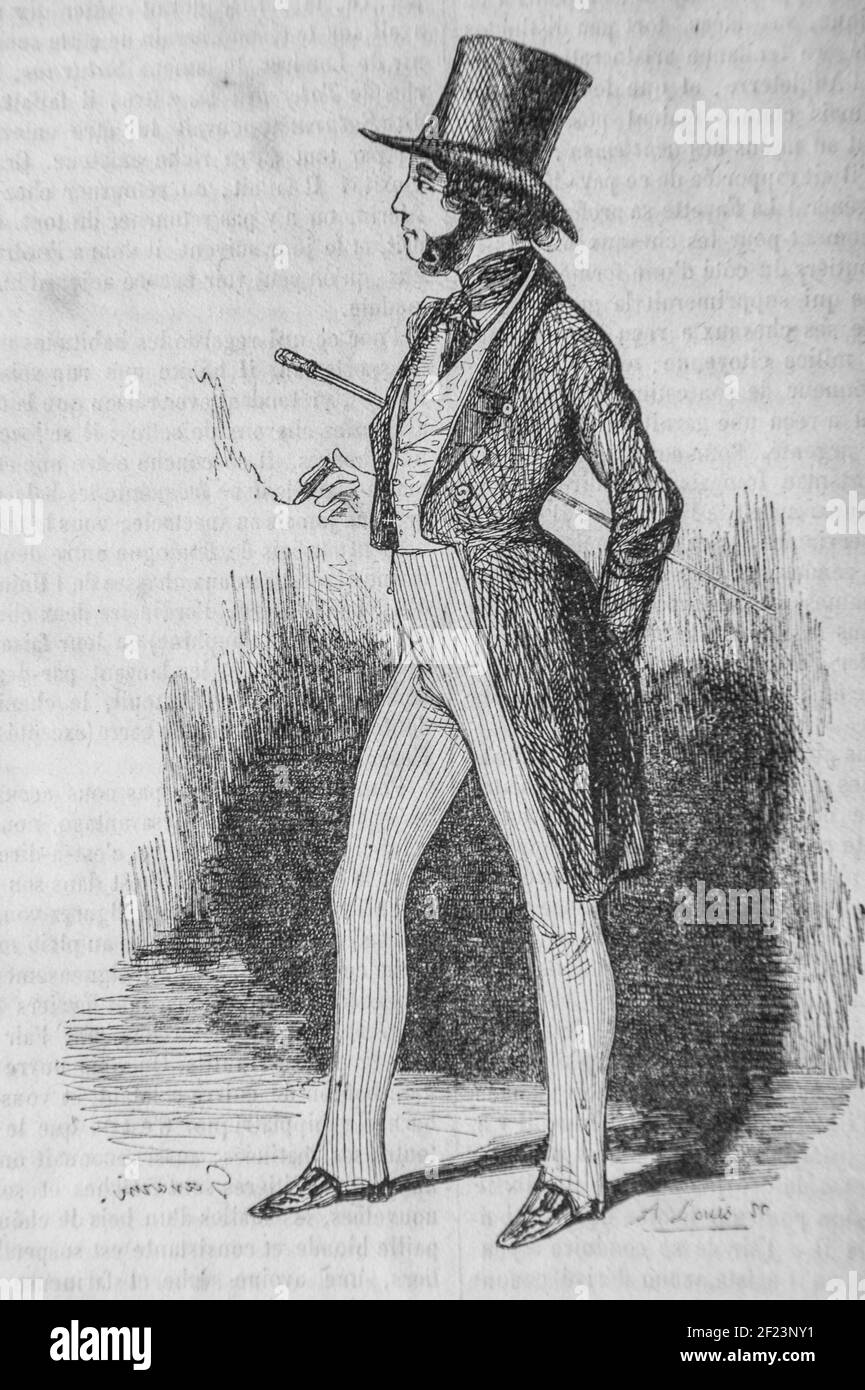 le sportif parisien, cavalier, les français peints par eux-memes, éditeur n.j. philippart 1861 Banque D'Images