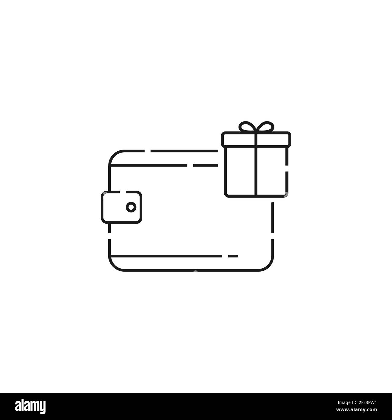 Symbole de cajou de style linéaire. Portefeuille et cadeau sur fond blanc. Vecteur EPS 10 Illustration de Vecteur