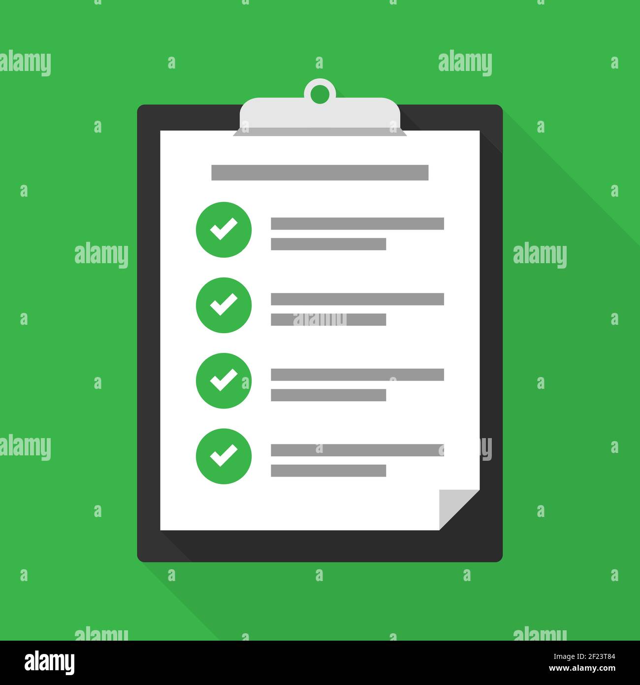 Presse-papiers avec liste de contrôle, tâches terminées avec succès. Vérification réussie. Illustration vectorielle EPS 10 Illustration de Vecteur