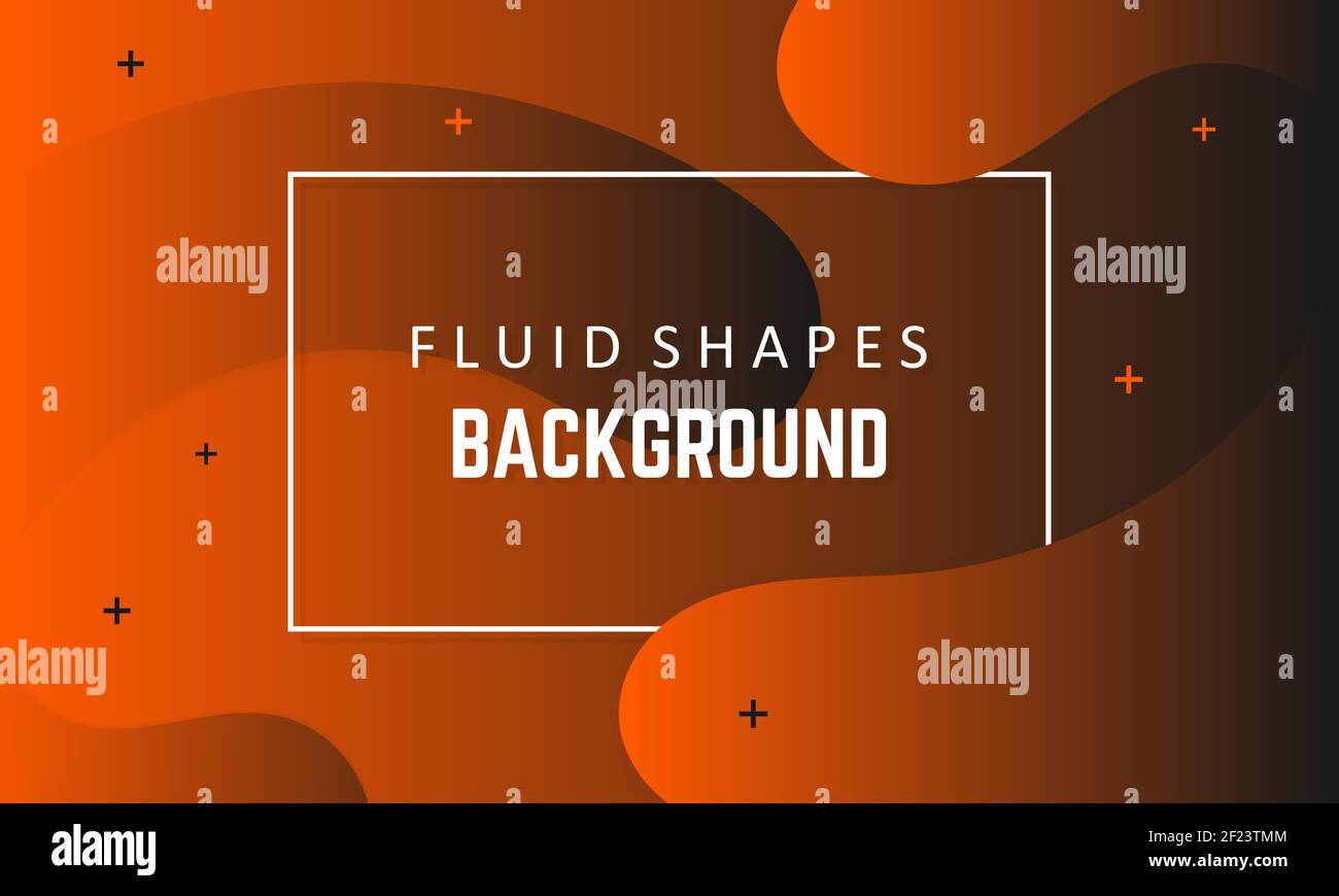 Liquide liquide forme l'arrière-plan. Arrière-plan dynamique avec formes fluides illustration moderne du vecteur de concept dans des couleurs orange foncé. SPE 10 Illustration de Vecteur