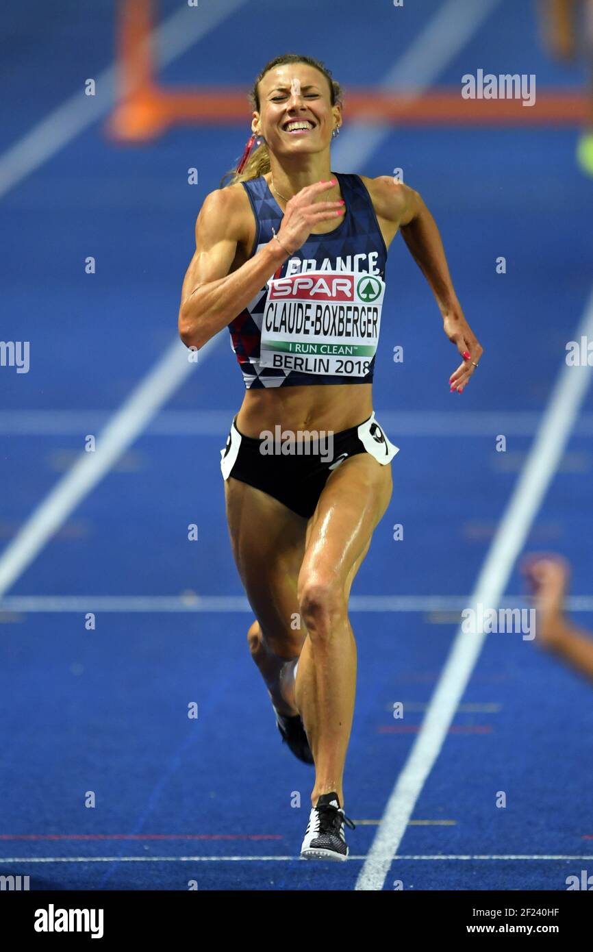 Ophelie Claude Boxberger concurrence en femmes 3000m steeple pendant les Championnats d'Europe 2018, au Stade Olympique à Berlin, Allemagne, jour 6, le 12 août 2018 - photo Philippe Millereau / KMSP / DPPI Banque D'Images