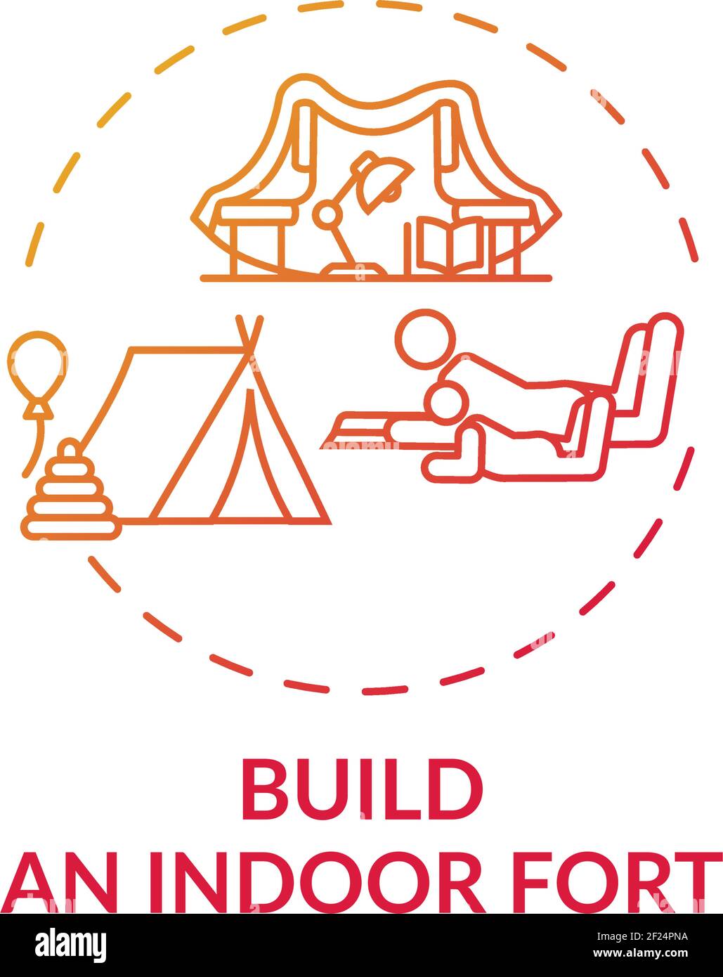 Construire une icône de concept de fort intérieur Illustration de Vecteur