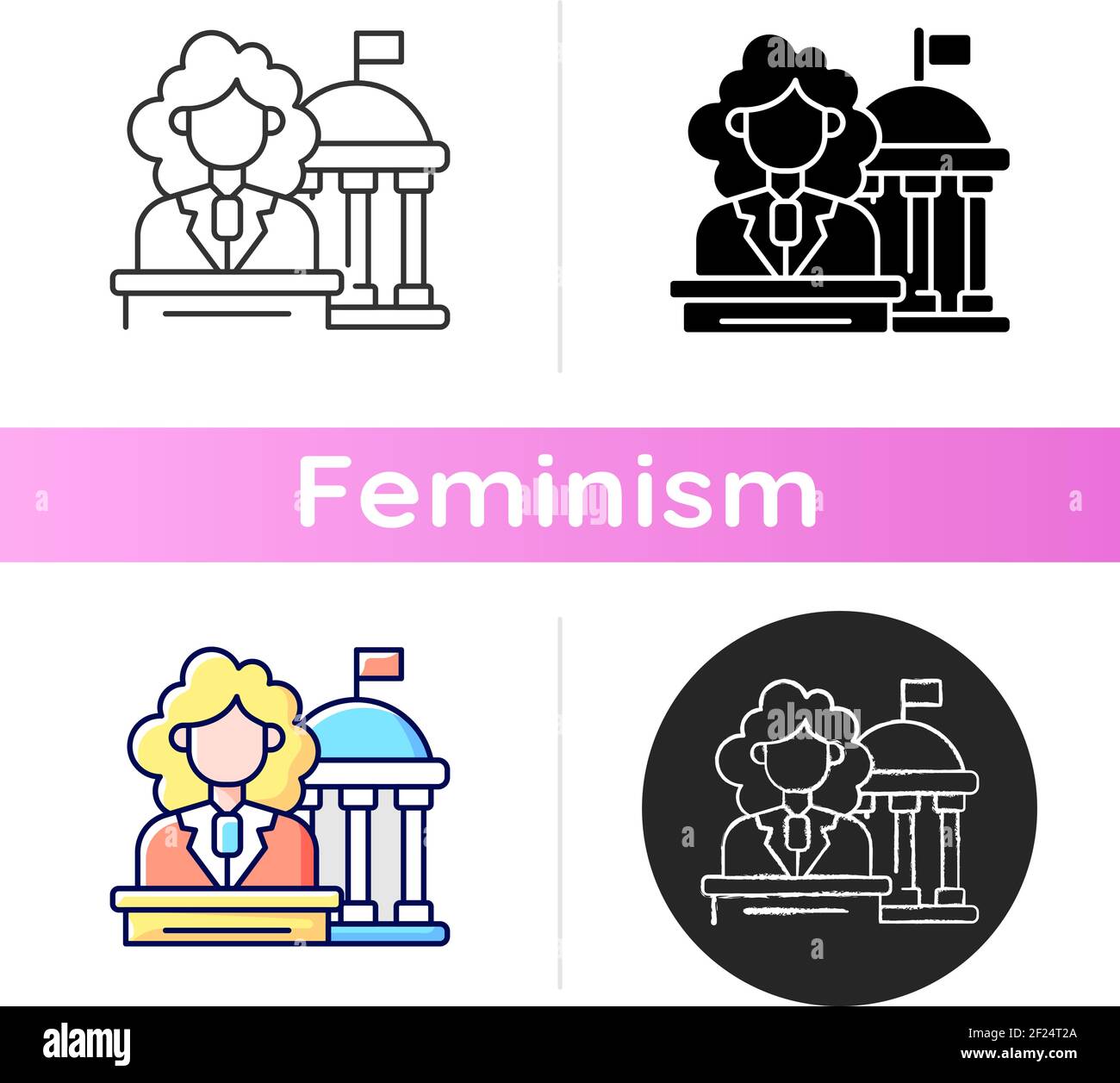 Les femmes dans l'icône du gouvernement Illustration de Vecteur