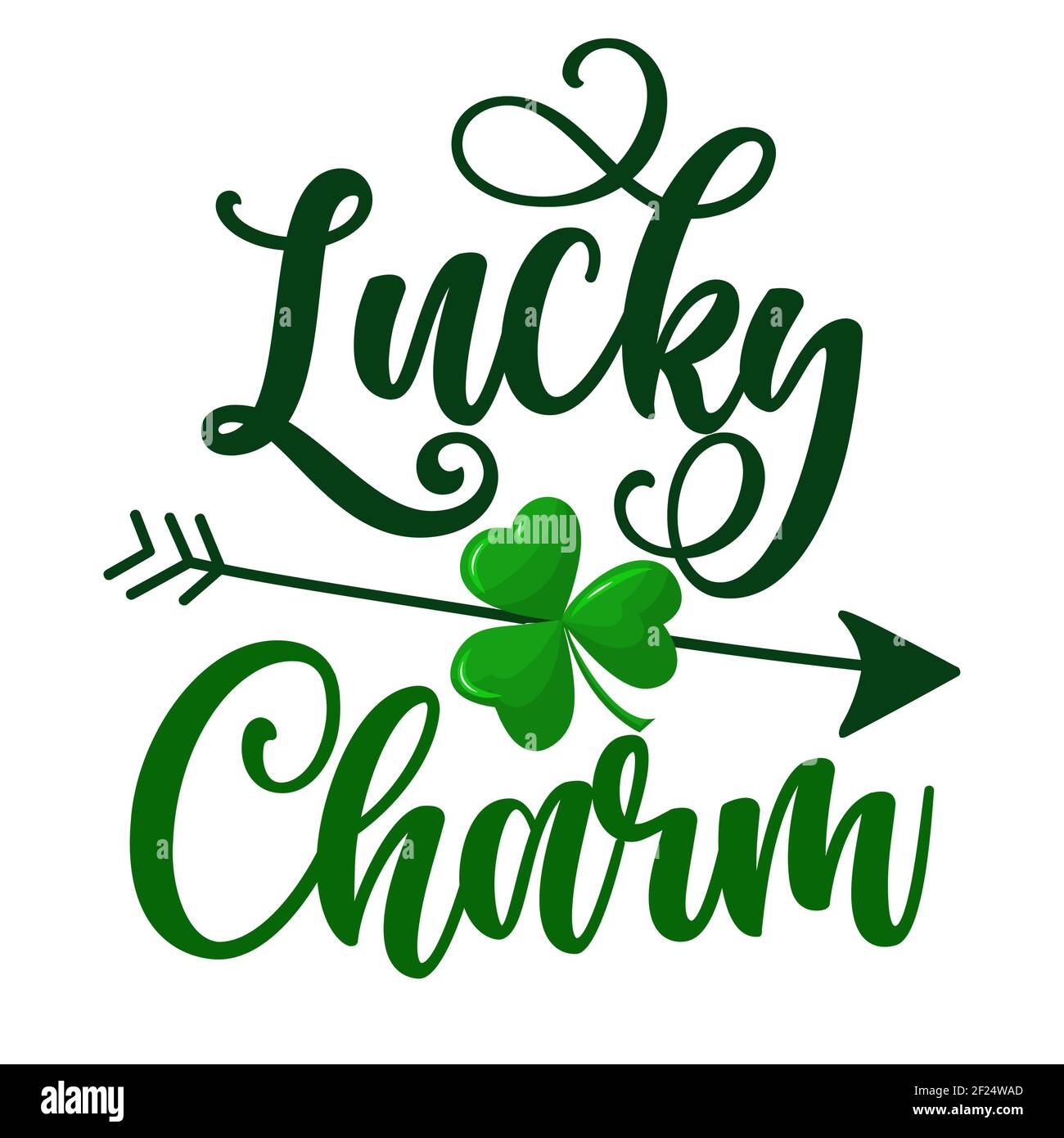 Lucky Charm - drôle de St Patrick's Day inspiration lettering design pour affiches, flyers, t-shirts, cartes, invitations, autocollants, bannières, cadeaux. Irlandais Illustration de Vecteur