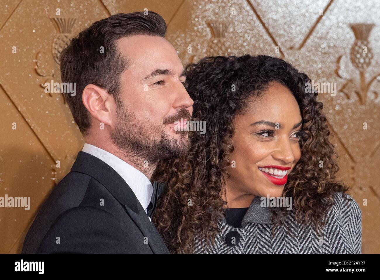 Londres, Royaume-Uni. 11 décembre 2018. Martin Compston et Tianna Chanel Flynn assistent à la première du film « la Reine des Écossais », arrivées, Londres, Royaume-Uni. Banque D'Images