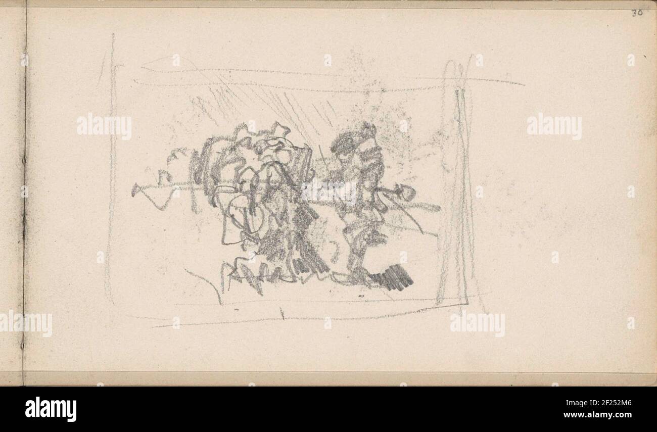 Compositiestudie.page 30 à partir d'un carnet de croquis de 30 feuilles. Banque D'Images