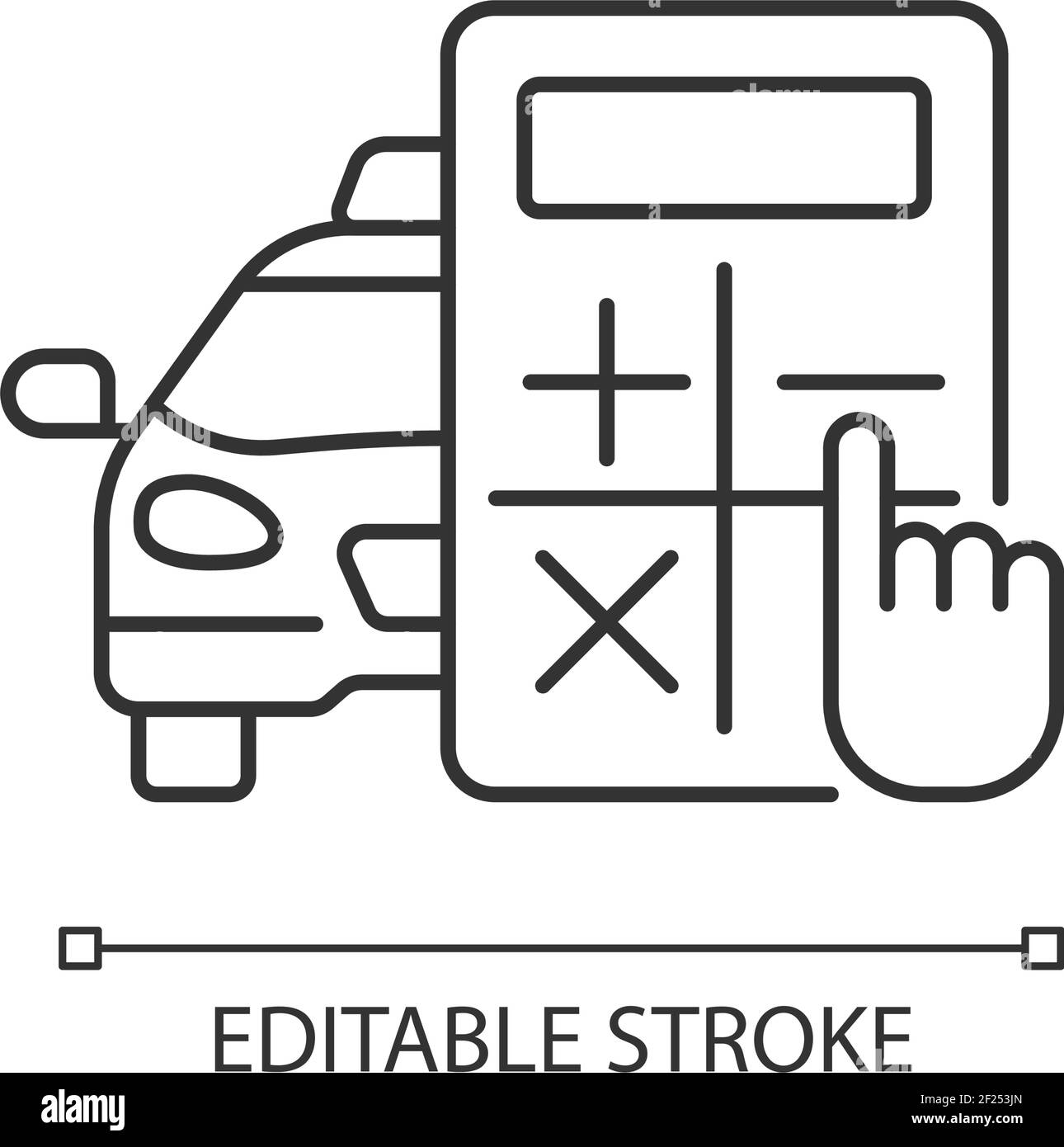 Icône linéaire de l'estimateur de taux Illustration de Vecteur