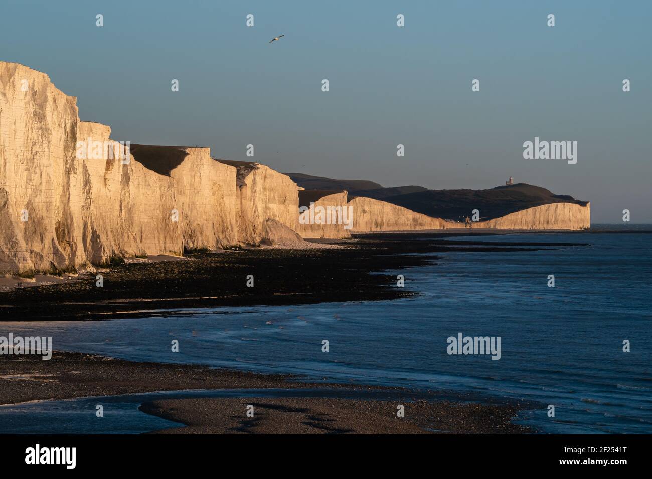Les Sept Soeurs et l'estuaire de la rivière Cuckmere au Sussex Banque D'Images