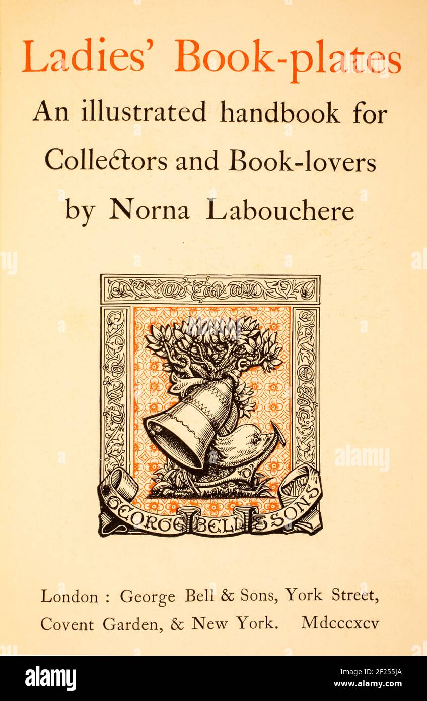 Frontispice de 1895 livres de bibliothèques de dames publié par George Bell, Londres Banque D'Images