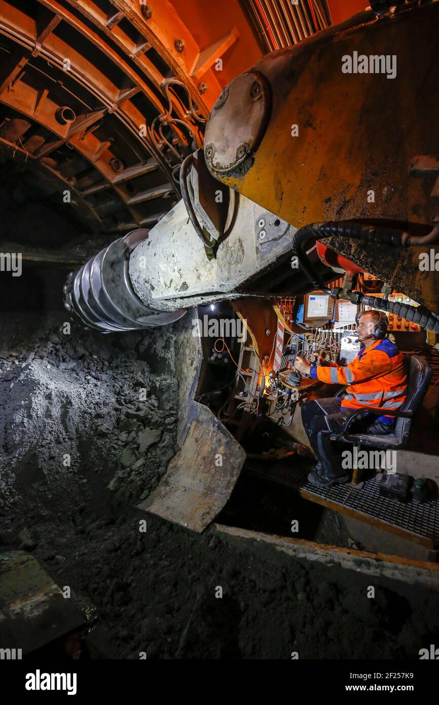 Photo thématique conversion d'Emscher, le système d'Emscher sera exempt d'eaux usées en 2021 - construction d'un nouvel égout sur le Boye, le deuxième plus grand tr Banque D'Images