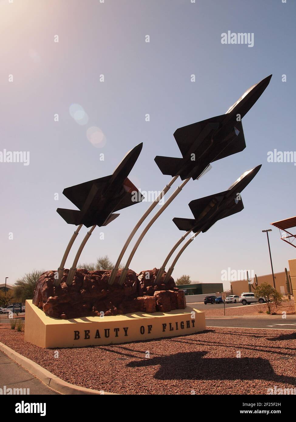 Entrée au musée de l'air et de l'espace de Pima à Tucson, Arizona. L'installation a des centaines d'avions en exposition à l'extérieur comme à l'intérieur. Banque D'Images