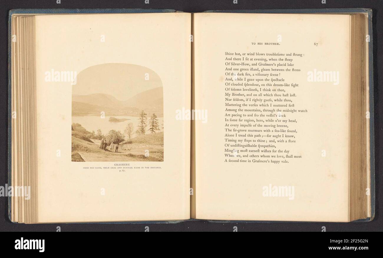 Grasmere, de Red Bank, Helm Crag et Dunmail se lèvent au loin. Banque D'Images