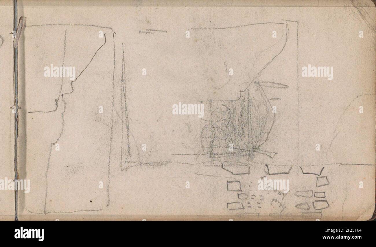 Compositiestudies.page 82 à partir d'un carnet de croquis de 42 feuilles. Banque D'Images