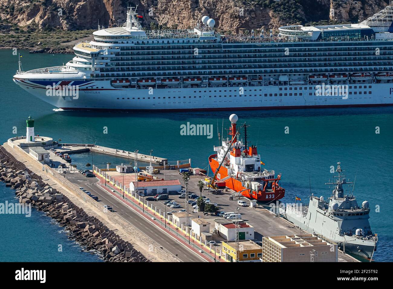 Croisière Ventura au départ du port de Carthagène. ABEL F. ROS/ALAMY Banque D'Images