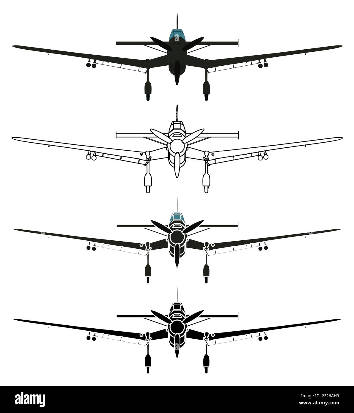 JU 87 Stuka, vue avant Illustration de Vecteur