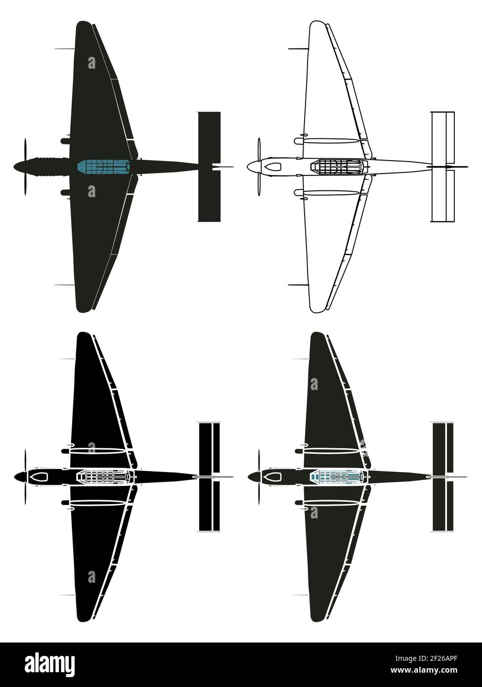 JU 87 Stuka vue de dessus Illustration de Vecteur