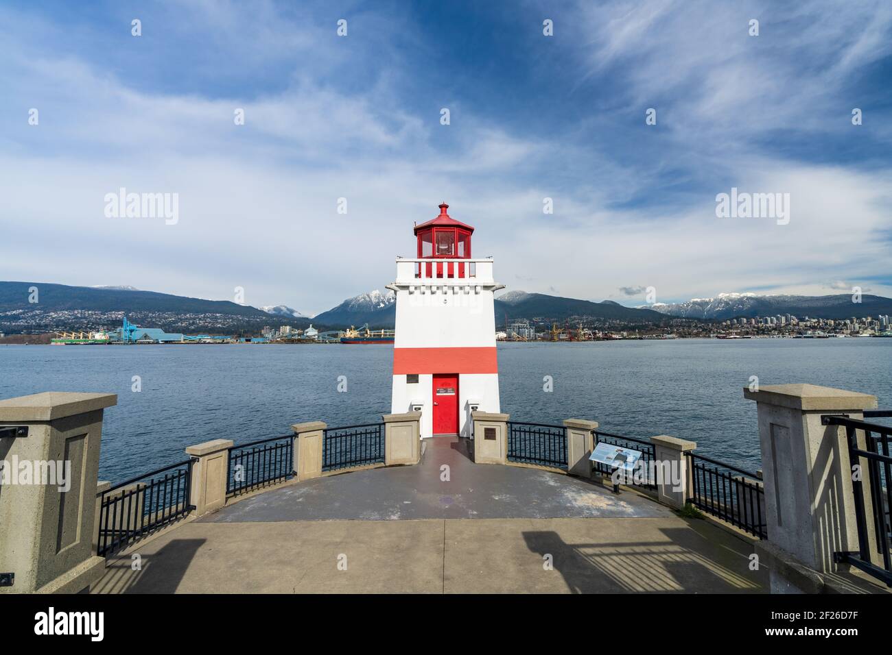 Phare de Brockton point dans le parc Stanley. Vancouver, Canada. Banque D'Images