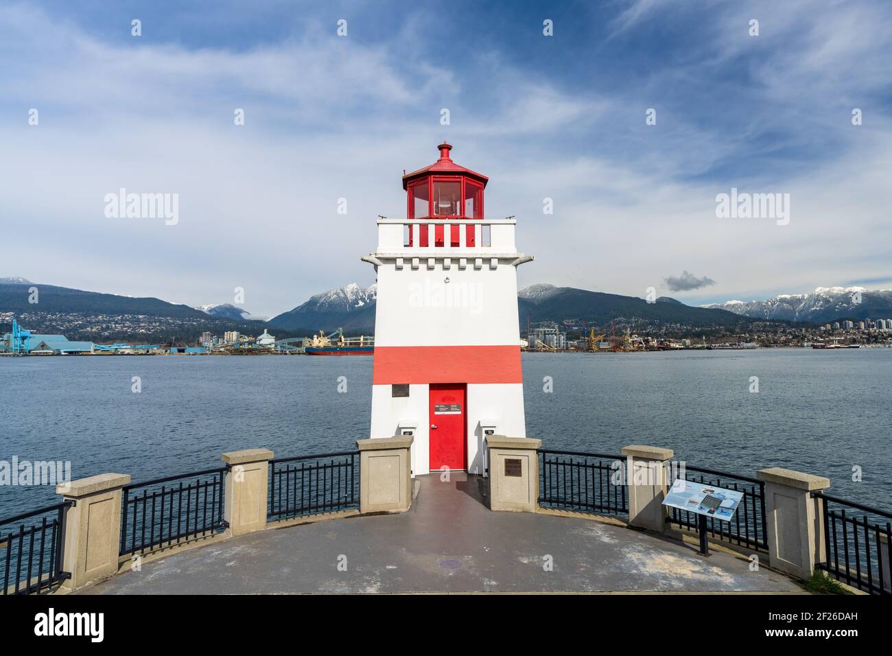 Phare de Brockton point dans le parc Stanley. Vancouver, Canada. Banque D'Images