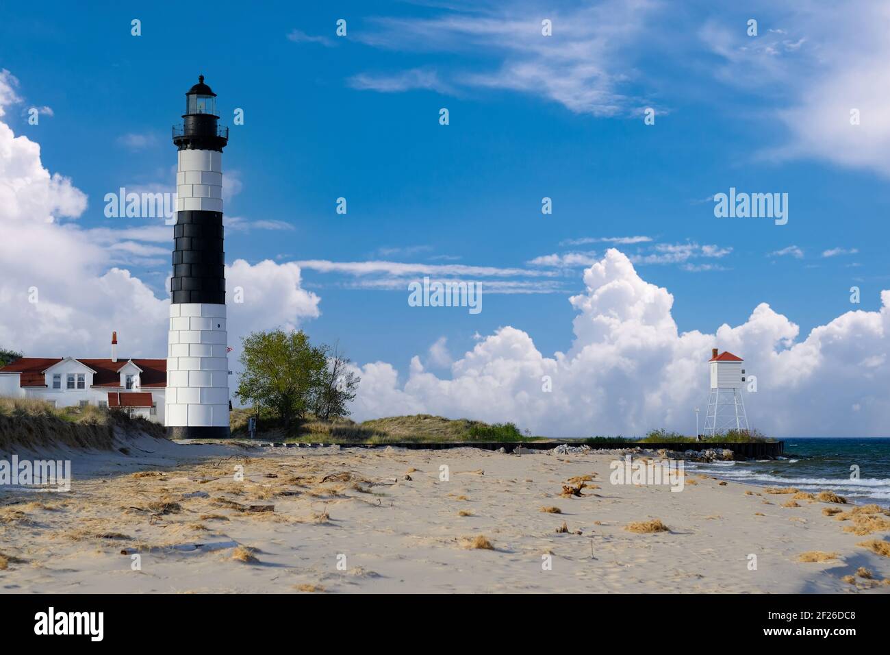 Les grandes dunes de sable dans le phare, construit en 1867 Banque D'Images