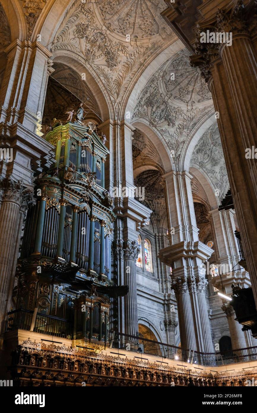 MALAGA, ANDALOUSIE/ESPAGNE - JUILLET 5 : vue intérieure de la cathédrale de l'Incarnation à Malaga Costa del sol Espagne le 5 juillet 20 Banque D'Images