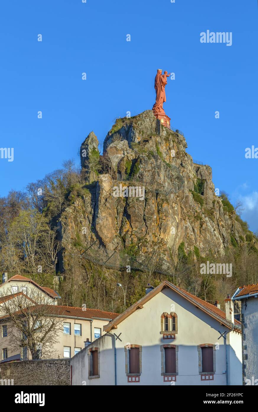 Statue de notre-Dame de France, le Puy-en-Velay, France Banque D'Images