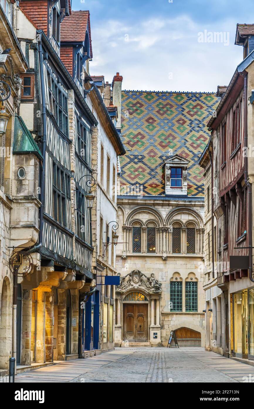 Rue à Dijon, France Banque D'Images