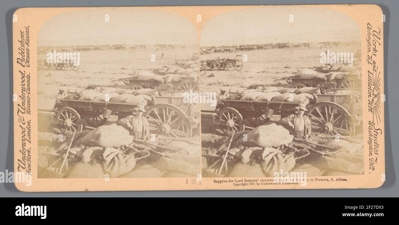 Fournitures pour l'armée victorieuse de Lord Roberts, sur le chemin de Pretoria, S.A.. Banque D'Images