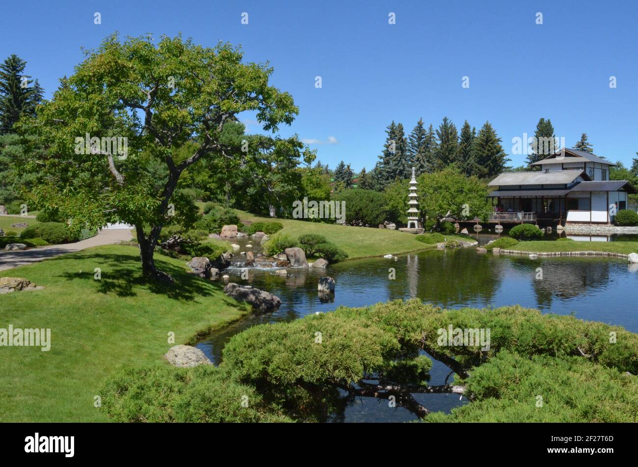 Vues sur le jardin japonais Nikka Yuko à Lethbridge, Alberta Canada Banque D'Images